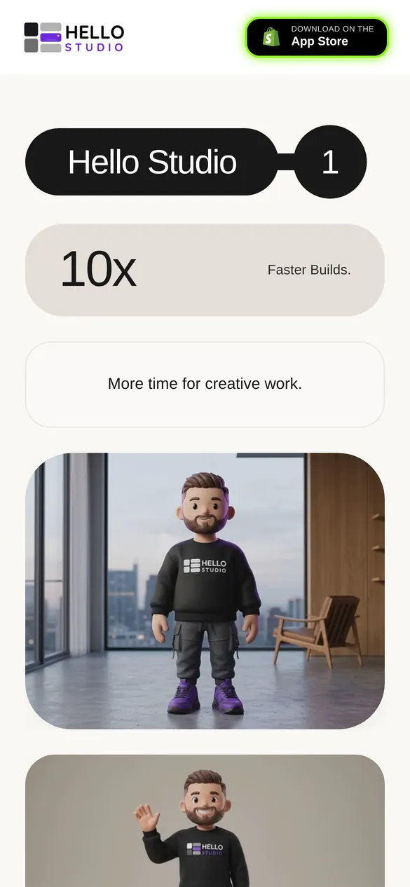 The same home page on a phone.